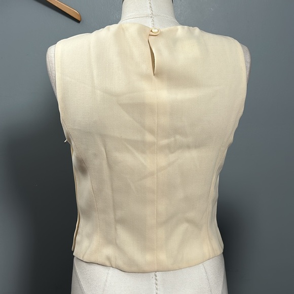 Tomasz Starzewski Wool Sleeveless Cream Cropped Top size vintage 6 - Picture 3 of 7